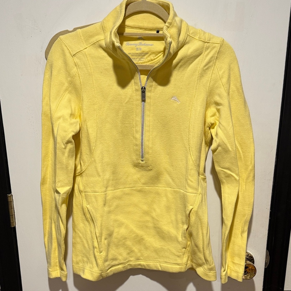 Tommy Bahama Sunlit Yellow Half Zip Pullover